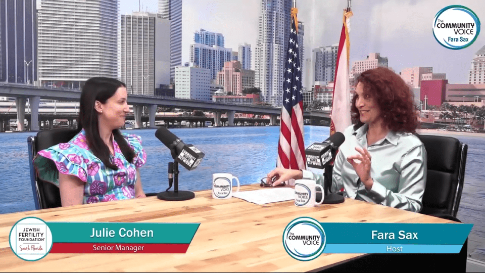 Host Fara Sax, The Community discusses fertility issues with The Jewish Fertility Foundation