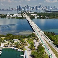 Will radical remake of the Rickenbacker fly? Road above, waterfront park below