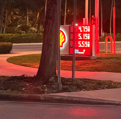 No change in gas prices on Key Biscayne or Miami
